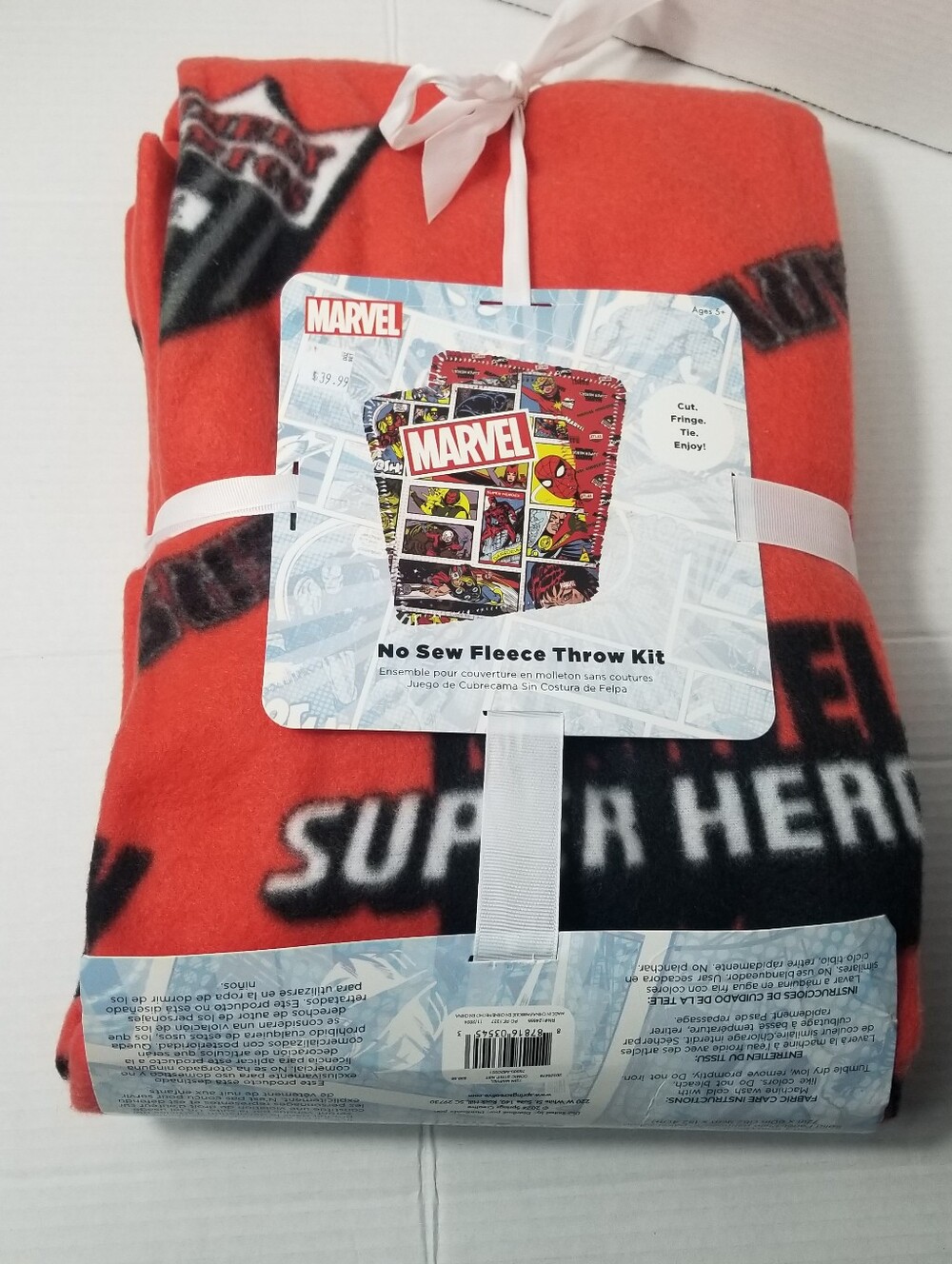 NWT MARVEL SUPER HERO NO SEW KIT (ONE PIECE FABRIC MISSING)